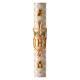 Paschal candle with matelassé finish, JHS and cross, 120x8 cm s1