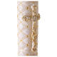 Paschal Candle Alpha Omega golden cross quilted 120x8 cm s3