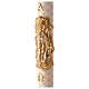 Paschal candle with matelassé finish, cross on a golden cloak, Alpha and Omega, 120x8 cm s4
