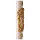 Paschal candle with matelassé finish, cross on a golden cloak, Alpha and Omega, 120x8 cm s5