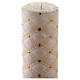 Paschal candle with matelassé finish, cross on a golden cloak, Alpha and Omega, 120x8 cm s6
