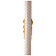 Paschal candle with matelassé finish, cross on a golden cloak, Alpha and Omega, 120x8 cm s7