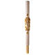 Paschal candle with matelassé finish, cross on a golden cloak, Alpha and Omega, 120x8 cm s3