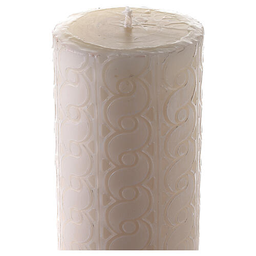 Paschal candle with lace finish, cross with Lamb, 120x8 cm 6