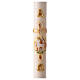 Paschal Candle with white embroidery lamb cross 120x8 cm s1