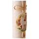 Paschal Candle with white embroidery lamb cross 120x8 cm s3