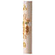 Paschal candle with lace finish, JHS and cross, 120x8 cm s4