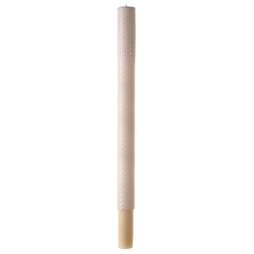Paschal Candle JHS cross embroidered white 120x8 cm 7