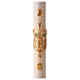 Paschal Candle JHS cross embroidered white 120x8 cm s1