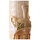 Paschal Candle JHS cross embroidered white 120x8 cm s4