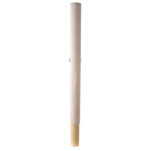 Cero Pasquale Alfa Omega croce rossa Agnello ricamato bianco 120x8 cm 7