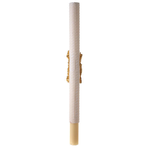Paschal candle with lace finish, cross on golden cloak, Alpha and Omega, 120x8 cm 7