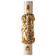 Paschal candle with lace finish, cross on golden cloak, Alpha and Omega, 120x8 cm s1