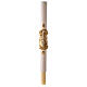 Paschal candle with lace finish, cross on golden cloak, Alpha and Omega, 120x8 cm s2