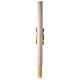 Paschal candle with lace finish, cross on golden cloak, Alpha and Omega, 120x8 cm s7