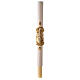 Paschal candle with lace finish, cross on golden cloak, Alpha and Omega, 120x8 cm s3