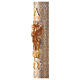 Paschal Candle Risen Jesus golden cross floral embroidered 120x8 cm s6