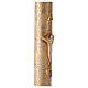 Paschal candle with vegetal carved pattern, modern cross with Alpha and Omega, 120x8 cm s5