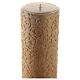 Paschal candle with vegetal carved pattern, modern cross with Alpha and Omega, 120x8 cm s6