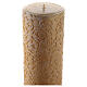 Paschal candle with vegetal carved pattern, modern cross with Alpha and Omega, 120x8 cm s7
