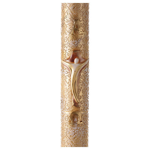 Cero Pasquale Alfa Omega croce stile moderno ricamato floreale 120x8 cm 1