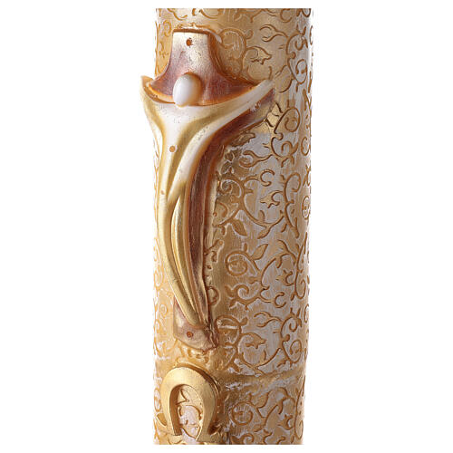 Cero Pasquale Alfa Omega croce stile moderno ricamato floreale 120x8 cm 3
