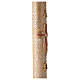 Paschal candle with vegetal carved pattern, cross with lamb, Alpha and Omega, 120x8 cm s5