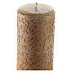 Paschal candle with vegetal carved pattern, cross with lamb, Alpha and Omega, 120x8 cm s6