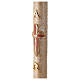 Círio Pascal Alfa e Ómega Cruz e Cordeiro decoração bordado floral 120x8 cm s4