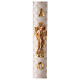 Paschal candle with matelassé finish and embossed Risen Jesus 120x8 cm s1