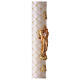Paschal candle with matelassé finish and embossed Risen Jesus 120x8 cm s6