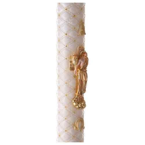 Paschal Candle Risen Jesus quilted matelassè 120x8 cm 5