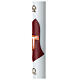 White Paschal candle with wood-finish Tau on purple blackground 3.15x47.25 in s3