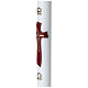 White Paschal candle with golden cross on modern purple cross 3.15x47.25 in s3