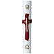 Easter candle modern gold cross 8x120 cm white wax s1