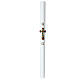 White paschal candle cross with nuggets 8x120 cm  s2