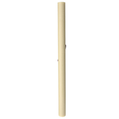 Beeswax Paschal candle with wood-finish Tau on purple blackground 3.15x47.25 in 4