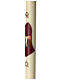 Beeswax Paschal candle with wood-finish Tau on purple blackground 3.15x47.25 in s3