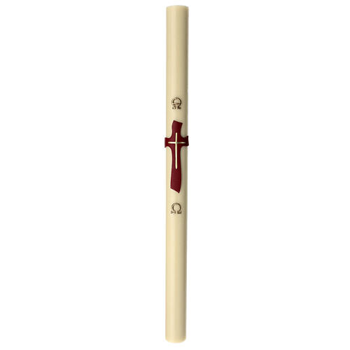Beeswax Paschal candle with golden cross on modern purple cross 3.15x47.25 in 2