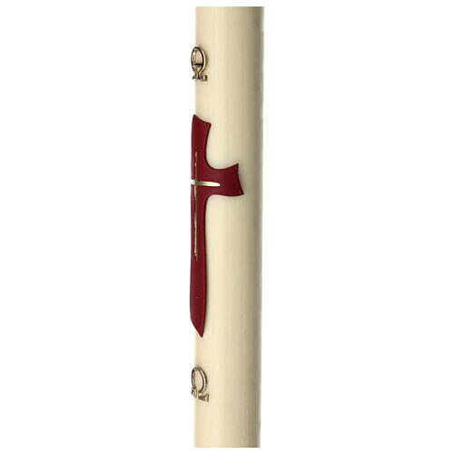 Beeswax Paschal candle with golden cross on modern purple cross 3.15x47.25 in 3