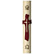 Beeswax Paschal candle with golden cross on modern purple cross 3.15x47.25 in s1