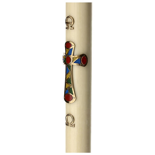 Beeswax Paschal candle with patchwork cross 3.15x47.25 in 3