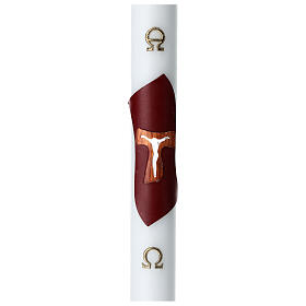 Paschal candle with Tau, white wax with inner reinforcement, 3x47 in