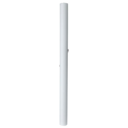 Paschal candle with Tau, white wax with inner reinforcement, 3x47 in 4