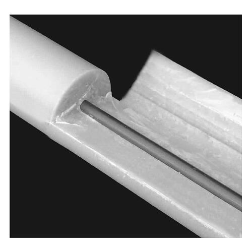 Paschal candle with Tau, white wax with inner reinforcement, 3x47 in 5