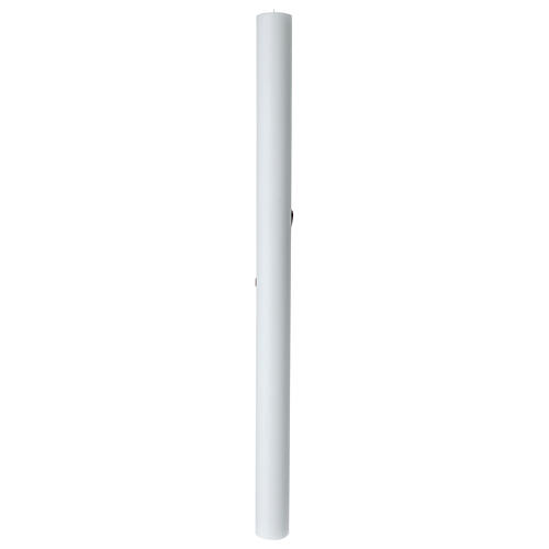 Paschal candle white wax with reinforcement 8x120 cm Tau 6