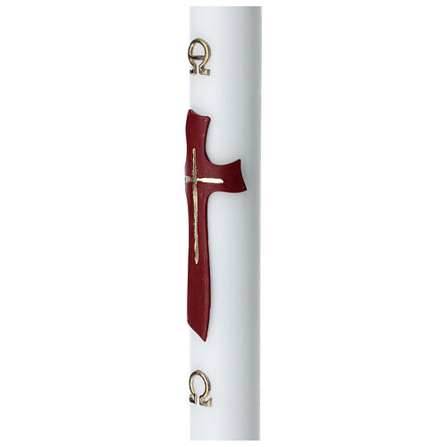 Paschal candle modern cross white wax reinforcement 8x120 cm 8