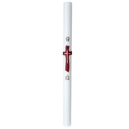 Paschal candle modern cross white wax reinforcement 8x120 cm 2