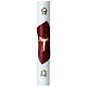 Paschal candle modern cross white wax reinforcement 8x120 cm s1