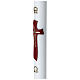 Paschal candle modern cross white wax reinforcement 8x120 cm s8